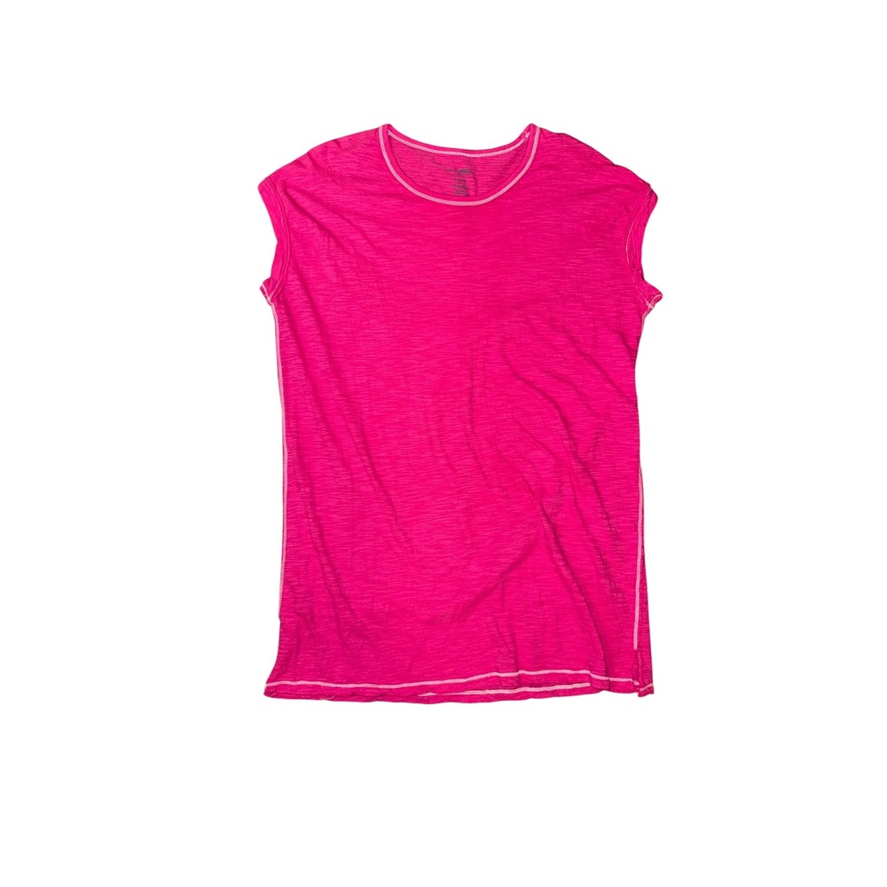 Natural Life Muscle Tee Women XS Pink Slub Knit Cotton Sleeveless Top